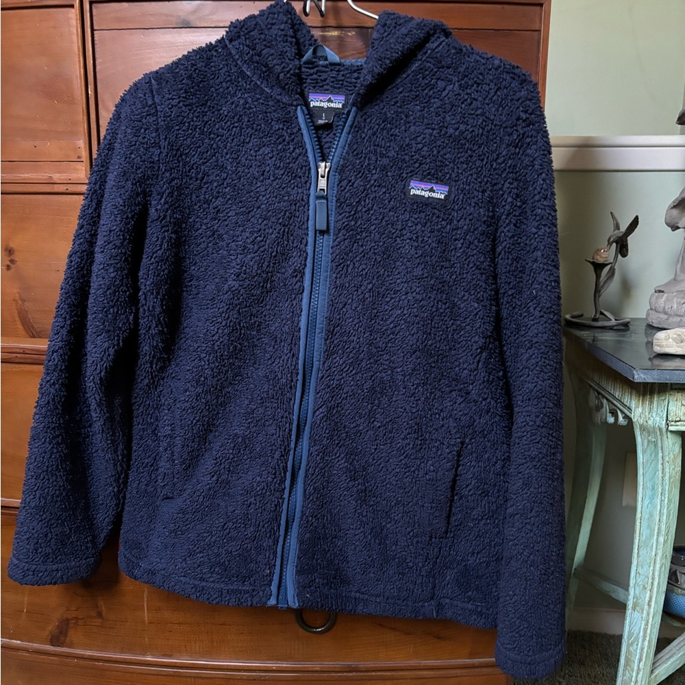 Kids Navy Patagonia sweater hoody